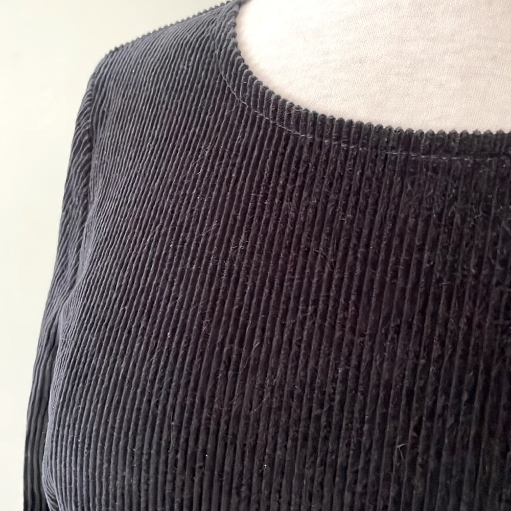 NWOT COS Navy Corduroy Long Sleeve Shift Mod Mini Dress, Size 8 - Picture 6 of 16